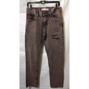 Levis 502 regular taper Charcoal-pink distressed jeans W28xL28 Fit Women Sz 6
